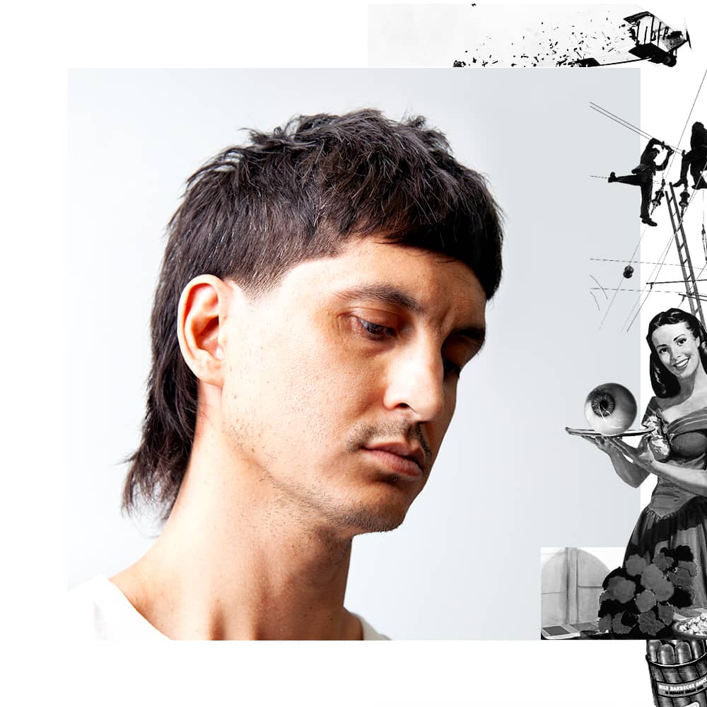 Man with Feathered Mullet