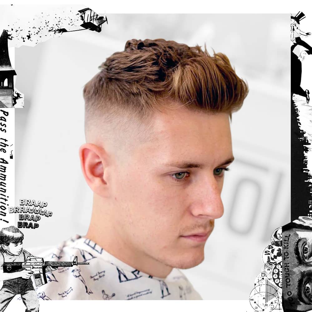 Man with Skin Faded Textured Quiff