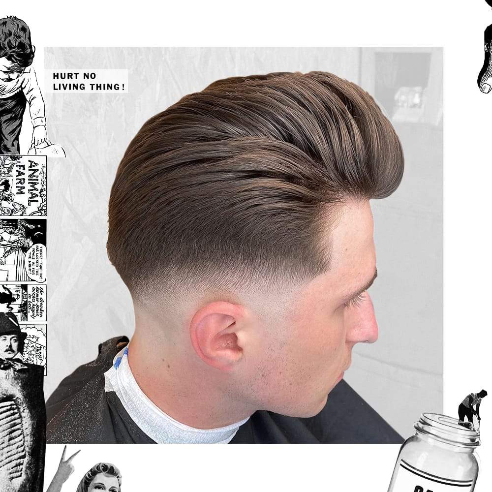 Man with Loose Pomp with Skin Fade